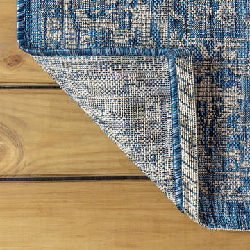 Tela Bohemian Textured Weave Floral Indoor/outdoor Area Rug